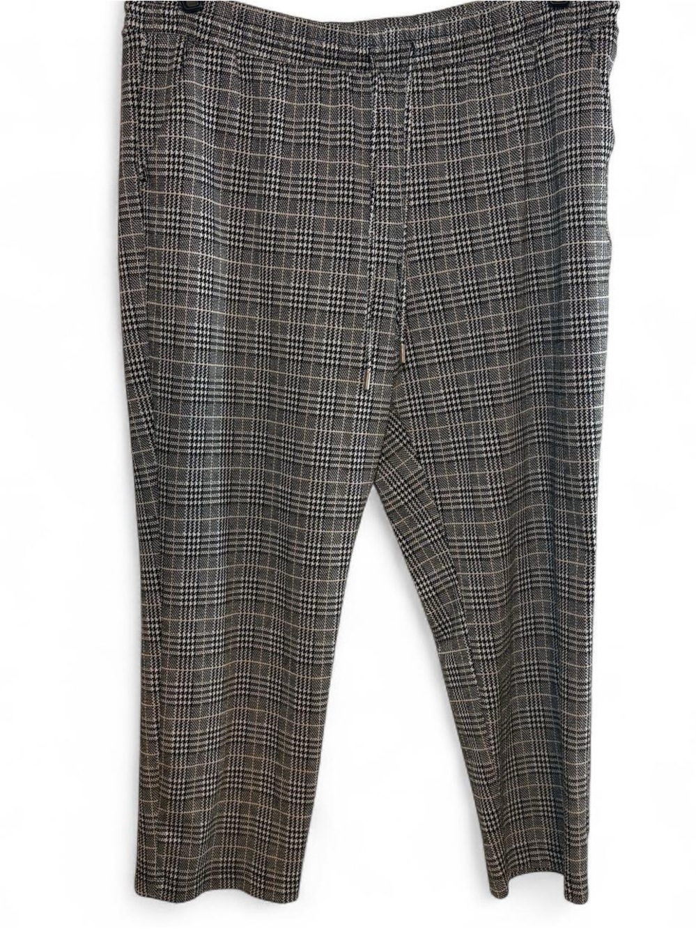 Time and Tru Black/White Plaid Dress Straight-Leg Trousers | 16 | Like new